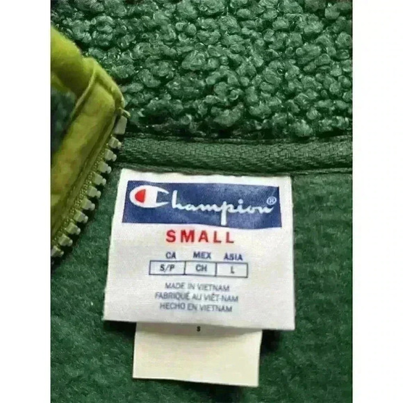 Champion Women's Cropped Sherpa Half Zip Pullover Green Size Small - Picture 6 of 9